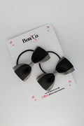 School Bows Black and Metal Grey - Tuxedo Bow - Elastic