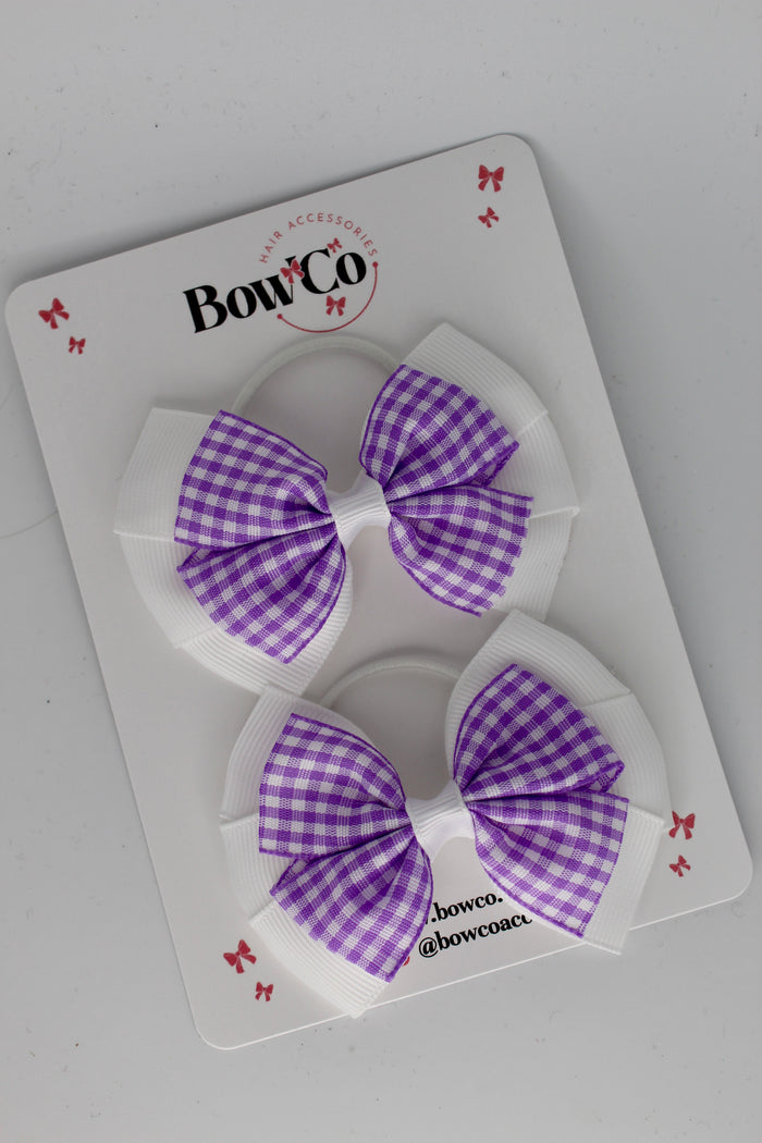 School Bows Lilac Gingham Pinwheel Set