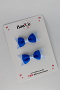 School Bows Royal Blue and Bluebell - Layer Tail Bow - Clip