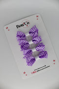 School Lilac Gingham Ballerina Bow Set of 4 - Clip