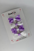 School Lilac Gingham Ballerina Bow Set of 4 - Clip