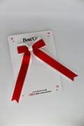 School Red and White Tuxedo Tails Bow - Clip