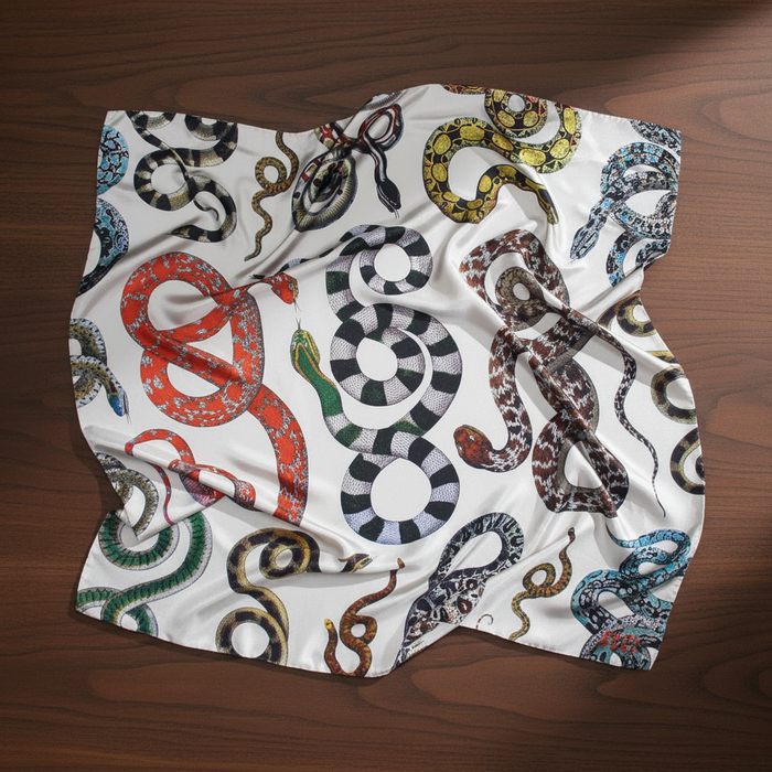 Serpenti Scarf on Wood