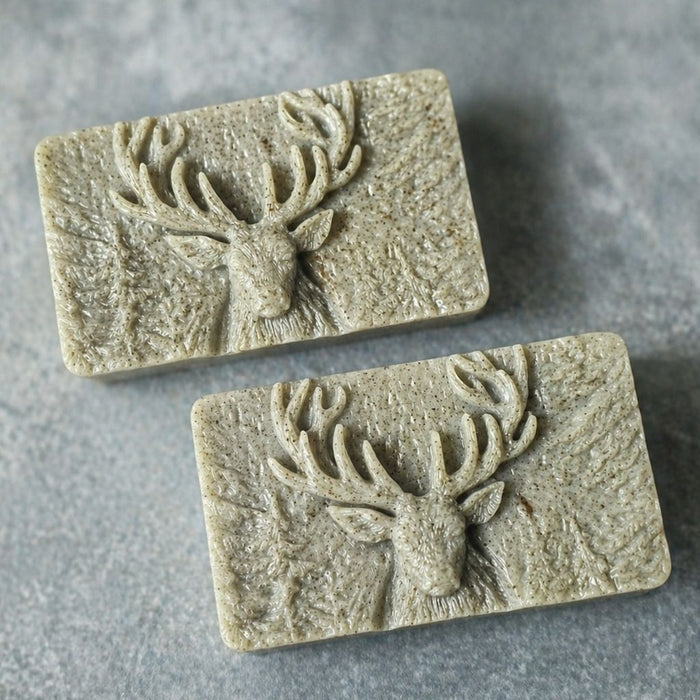 Two Sovereign Stag majestic guest soaps handcrafted with argan oil and green tea by Southern Luxe Savon