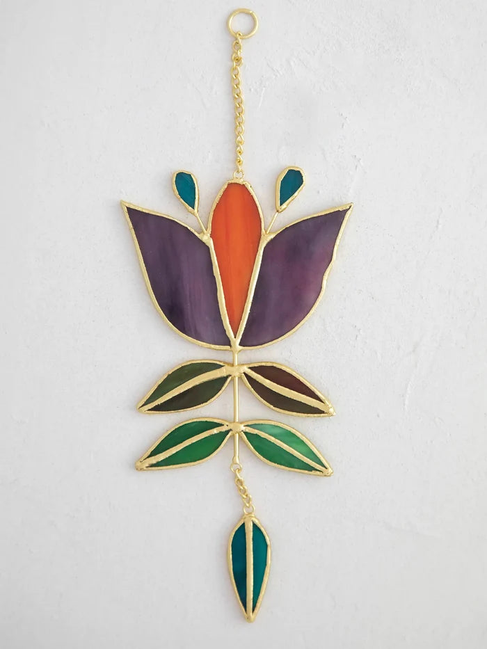Stained Glass Window Hanging|Folk Flower-view 2