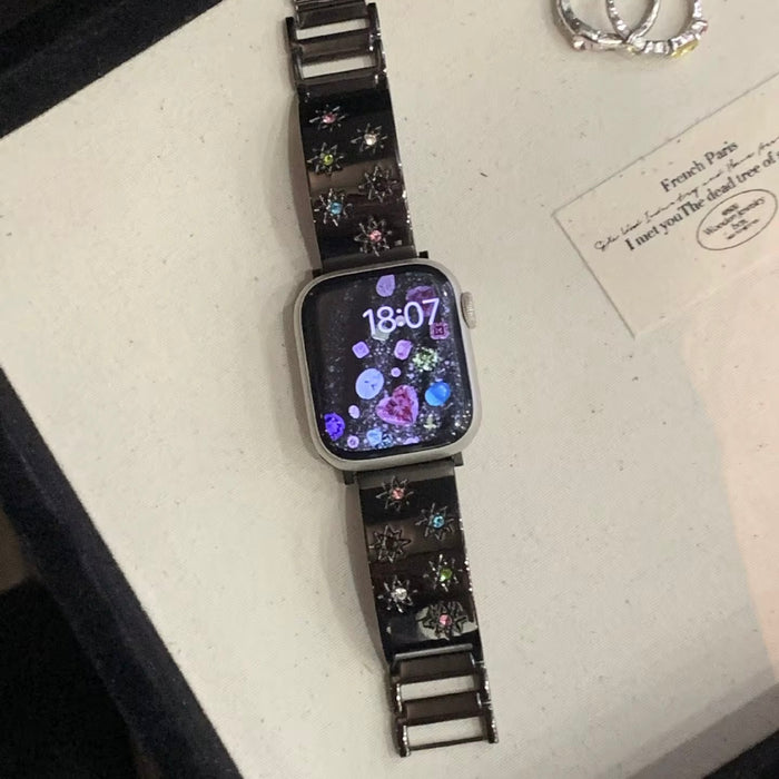 Starstruck Stainless Steel Link Band For Apple Watch Multiple Colors Available â Starstruck Stainless Steel Link Band â Sparkle Like the Night Sky â¨ Ready to make your wrist wishes come true?
