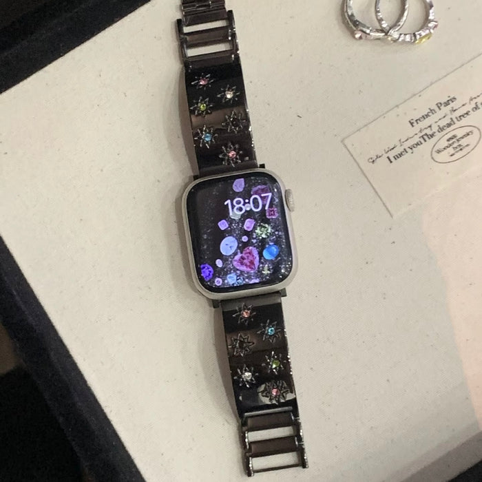 Starstruck Stainless Steel Link Band For Apple Watch Multiple Colors Available â Starstruck Stainless Steel Link Band â Sparkle Like the Night Sky â¨ Ready to make your wrist wishes come true?