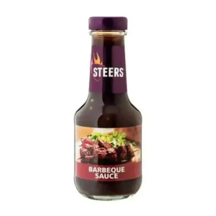 Steers Sauce BBQ 375ml bottle for South African braai with smoky fruity flavors