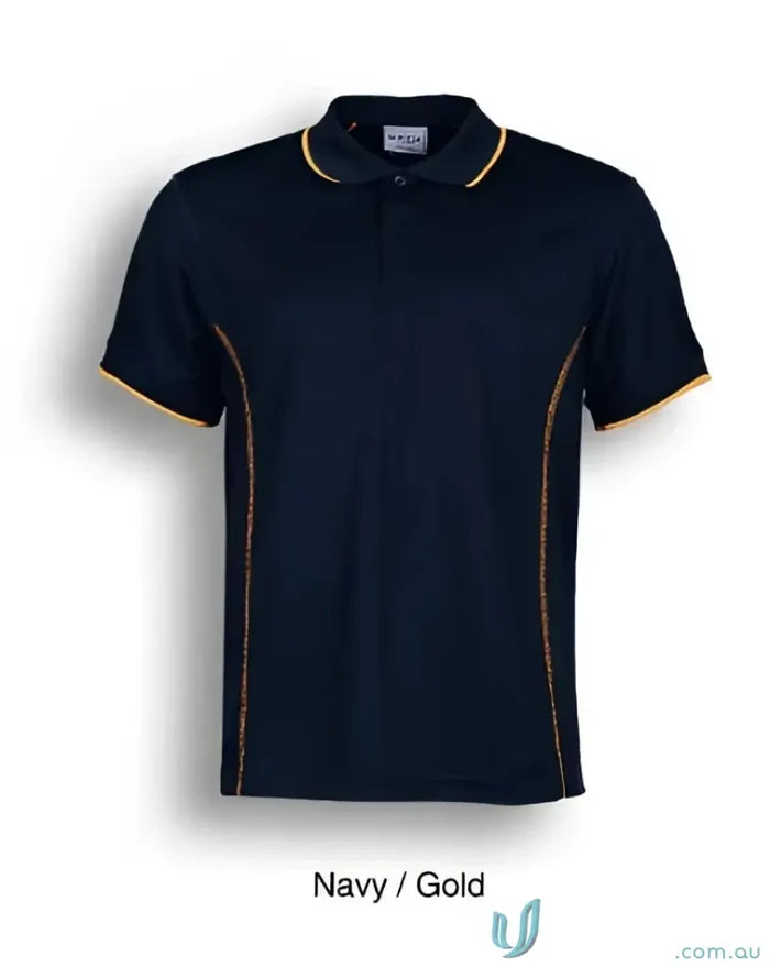 Bocini CP0910 Stitch Polo - Large Sizes in Navy/Gold
