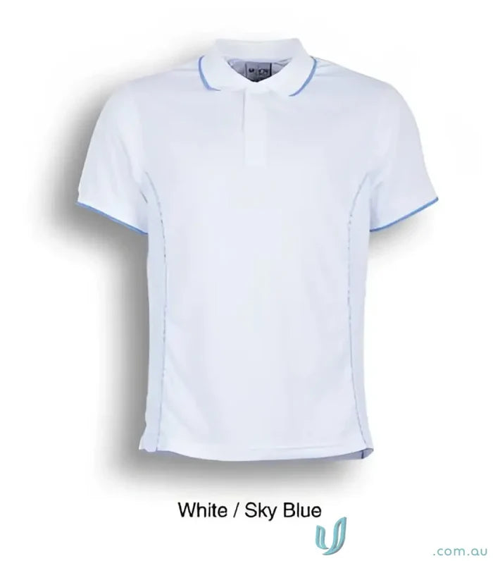 Bocini CP0910 Stitch Polo - Large Sizes in White/Sky