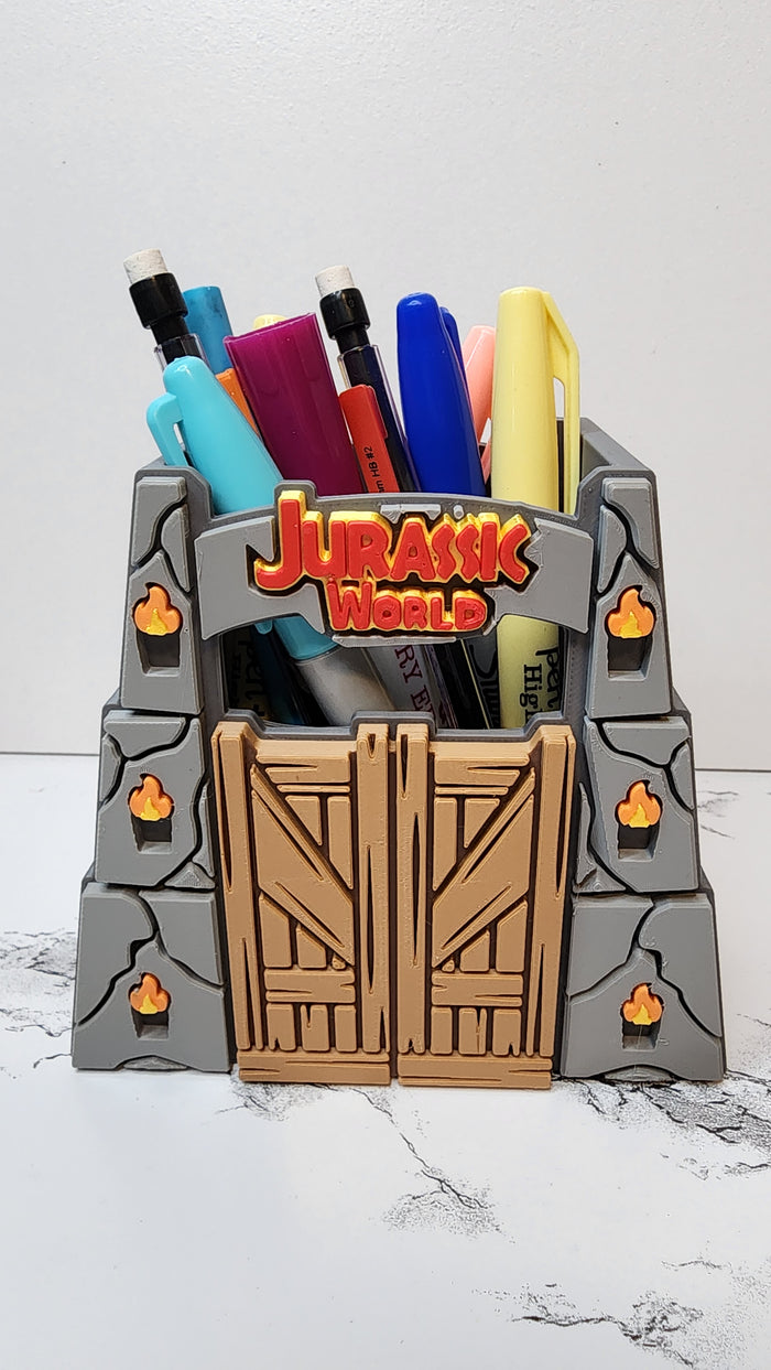 *STL /3MF FILE ONLY* Dinosaur Entrance Pen Holder Digital File