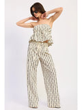 Striped Lounge Pants with Waist Drawstring