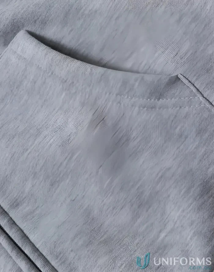 Gray fabric pocket on SubZero Zip Hoodie with double bay design, FL03 Double Bay style
