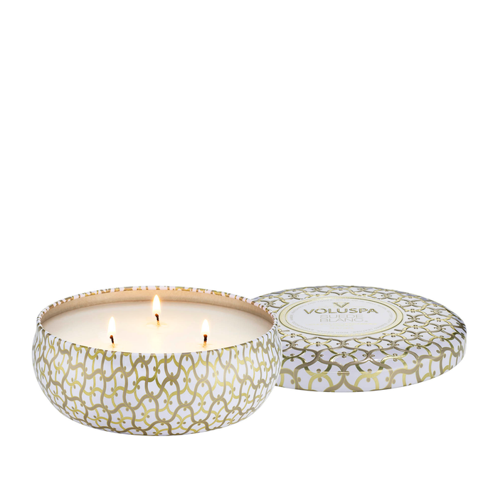 Suede Blanc 3 Wick Tin Candle