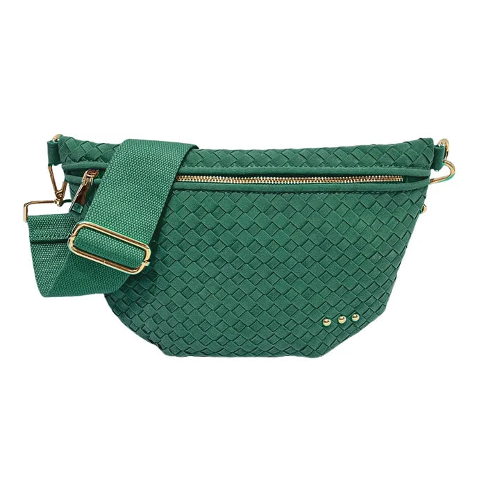 Suede Westlyn Woven Bum Bag - Teal