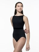 Suffolk Children’s Empire Jewel Neck Velvet & Lace Leotard