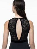 Suffolk Children’s Empire Jewel Neck Velvet & Lace Leotard