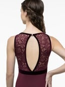 Suffolk Children’s Empire Jewel Neck Velvet & Lace Leotard