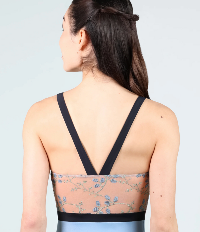 Suffolk Lily of the Valley Pinch Front Strap Leotard
