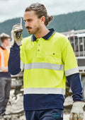 Syzmik Mens vis spliced long sleeve work shirt with hoop taped details