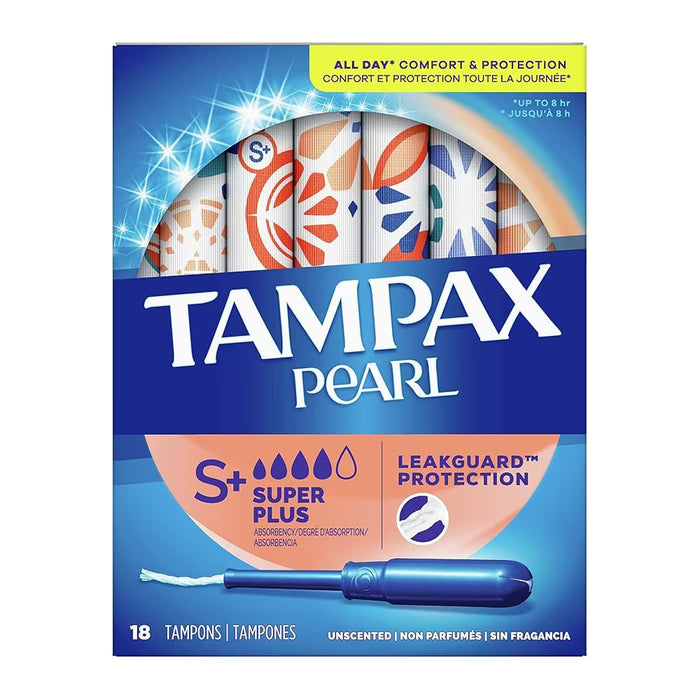 Tampax Pearl Tampons Super Plus, Unscented  18 Ct - 12 Pack