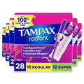 Tampax Radiant Regular/Super Tampons - 28Ct - 6 Pack