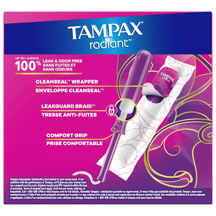 Tampax Radiant Regular/Super Tampons - 28Ct - 6 Pack