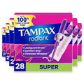 Tampax Radiant Super Tampons - 28Ct - 6 Pack