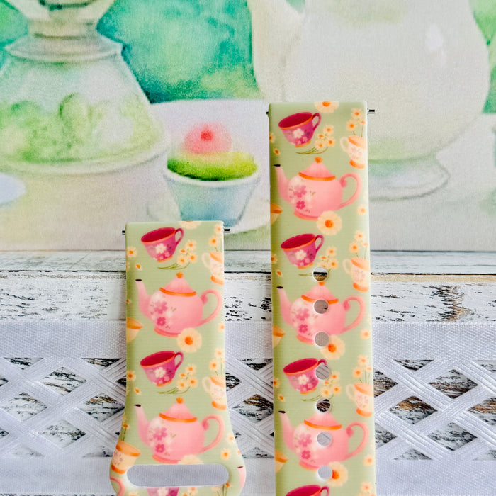 Tea Time Delight Print Silicone Band For Samsung Watch