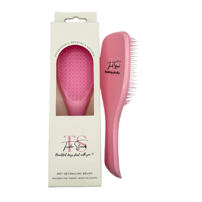 Wet Detangling Brush is tailored for tender, sensitive scalps.