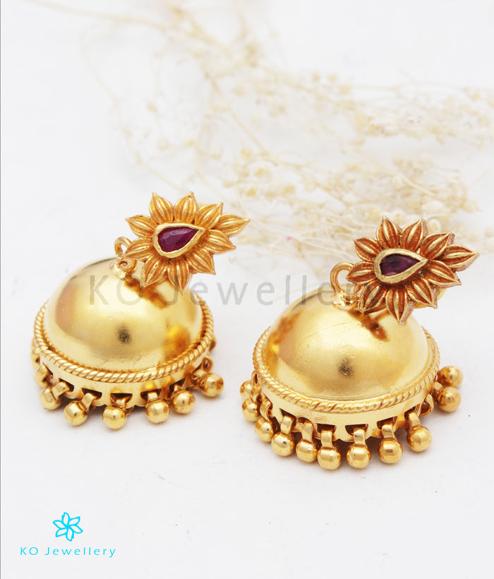The Bhumija Silver Kempu Jhumka