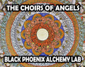 Decorative cover with intricate patterns and text 'The Choirs of Angels' by Black Phoenix Alchemy Lab.