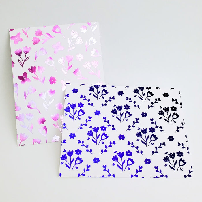 Therm-O Web - Deco Foil Toner Card Fronts, 4.25" x 5.5" - Fresh Florals (8 Sheets). Available at Embellish Away located in Bowmanville Ontario Canada.