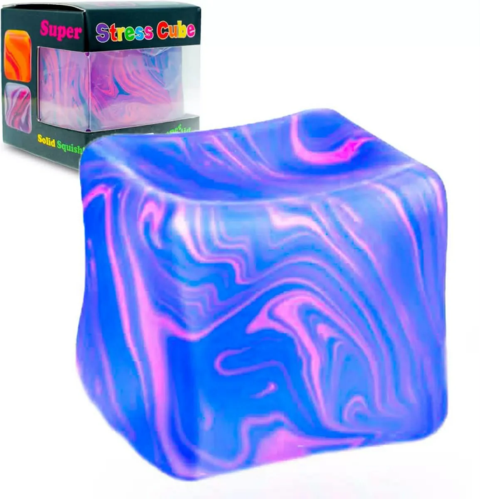Tie Dye Swirl Cube Squish Toy
