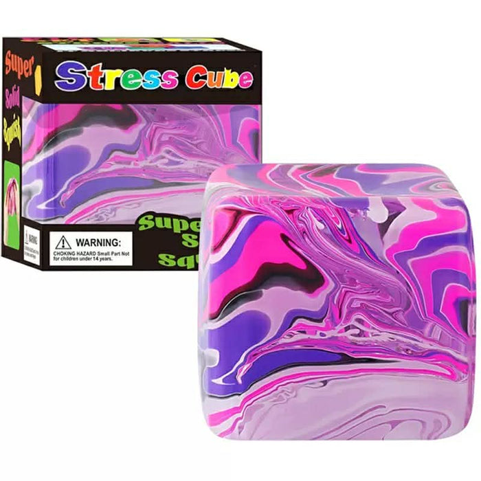 Tie Dye Swirl Cube Squish Toy