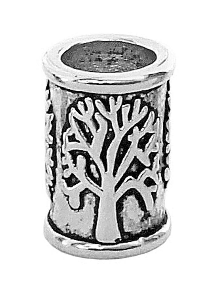 tree of life hair bead silver finish front view