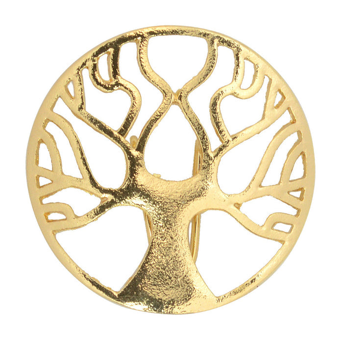 Tree of Life Hair Hook - Gold Celtic Ponytail Holder for Women front view