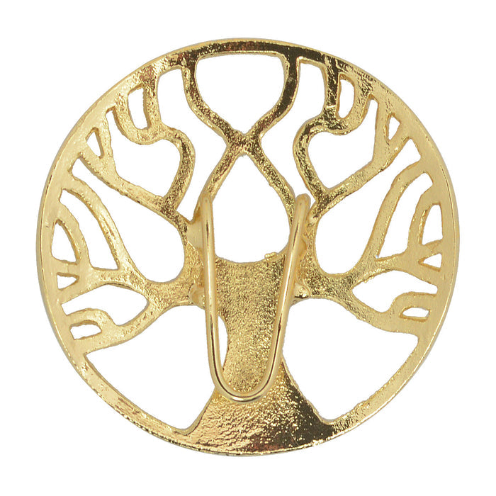 Tree of Life Hair Hook - Gold Celtic Ponytail Holder for Women front view