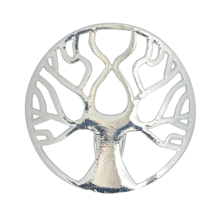 Tree of Life hair hook silver Celtic ponytail holder front view