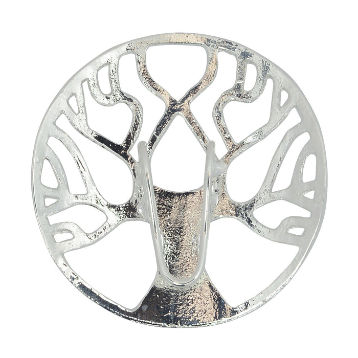 Tree of Life Hair Hook - Silver Celtic Boho Ponytail Holder front view