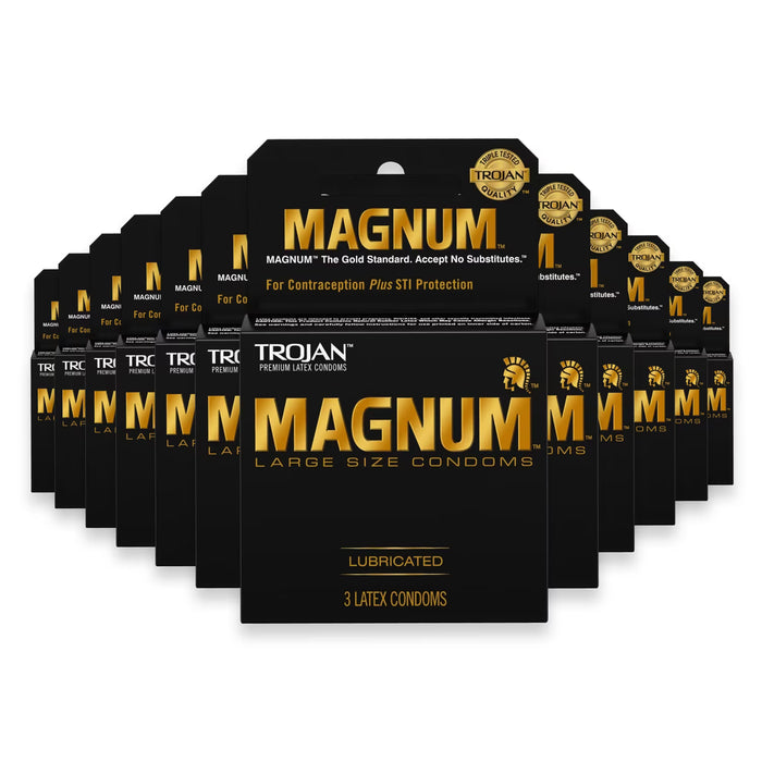 Trojan Magnum Lubricated Condoms, Large - 3 Ct - 48 Pack