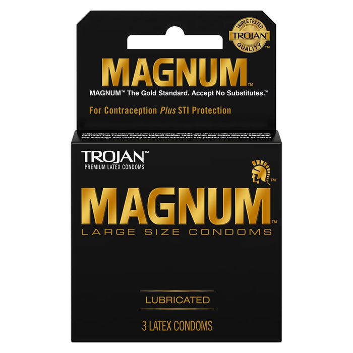 Trojan Magnum Lubricated Condoms, Large - 3 Ct - 48 Pack