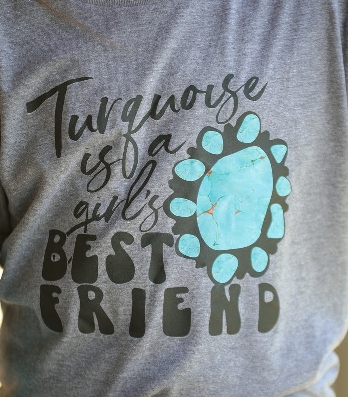 Turquoise Is A Girls Best Friend Tee-Kids