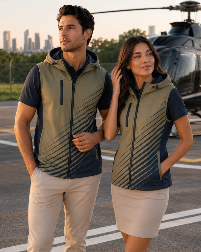 VT-C116 Custom Ladies Hooded Softshell Vest