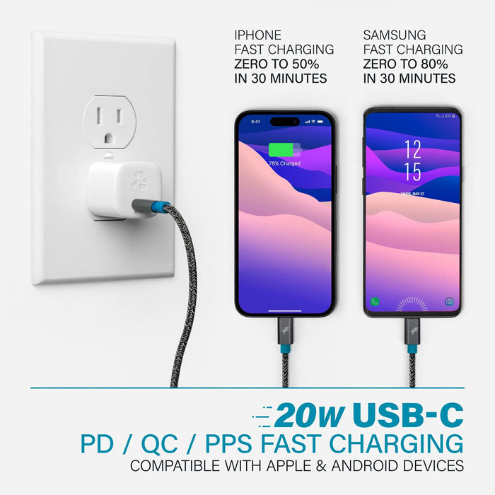 Nimble Polar White WALLY SubNano 20W Wall Charger