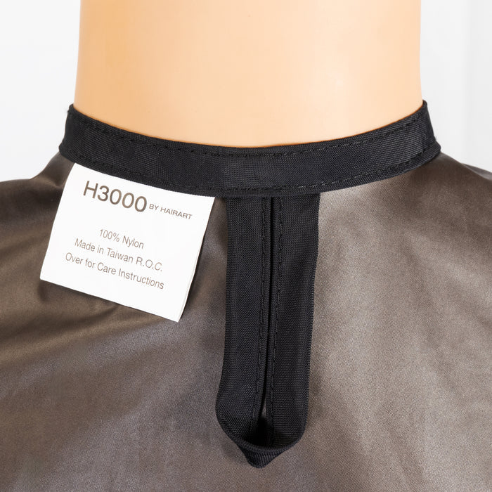 Waterproof Dark Brown Nylon Hair Cape | Adjustable Neck Closure & Storage Pockets