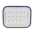 White & Blue Two Piece Soap Dish