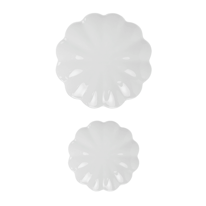 White Scalloped Serving Tray Set - Olita Gifts & Goods