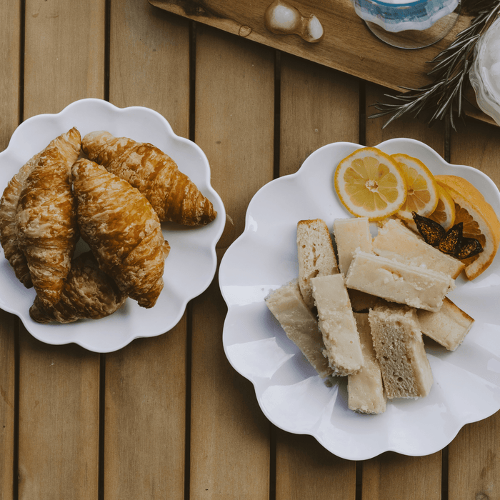 White Scalloped Serving Tray Set - Olita Gifts & Goods