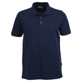Navy blue AIRLIE mens short sleeve polo in classic pique fabric